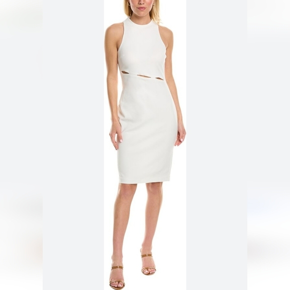 D1. LAUNDRY by SHELLI SEGAL HALTER SHEATH CUTOUT DRESS SIZE 0 - Picture 1 of 5